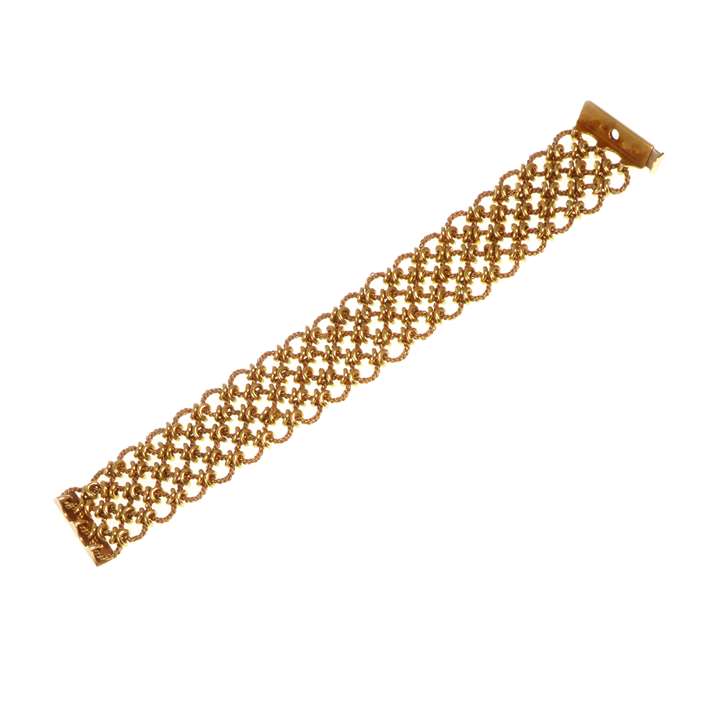 18ct gold ropetwist mesh chain bracelet